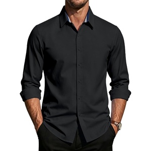 image:imagePJ PAUL JONES Mens Dress Shirts Long Sleeve Button Down Shirt Stretch Wrinkle Free Untucked Shirts for Men Business CasualBlack