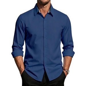 image:imagePJ PAUL JONES Mens Dress Shirts Long Sleeve Button Down Shirt Stretch Wrinkle Free Untucked Shirts for Men Business CasualDark Blue