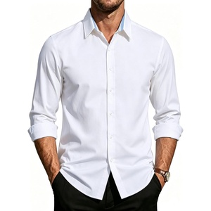 image:imagePJ PAUL JONES Mens Dress Shirts Long Sleeve Button Down Shirt Stretch Wrinkle Free Untucked Shirts for Men Business CasualWhite