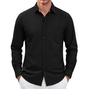image:imagePJ PAUL JONES Mens Long Sleeve Button Down Shirt Wrinkle Free Casual Untucked Dress Shirt Regular FitBlack