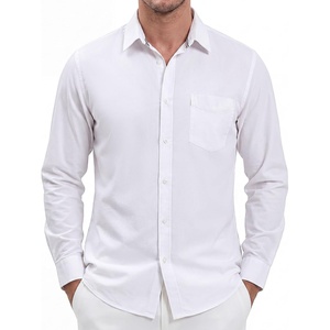 image:imagePJ PAUL JONES Mens Long Sleeve Button Down Shirt Wrinkle Free Casual Untucked Dress Shirt Regular FitBleached White