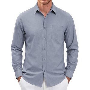 image:imagePJ PAUL JONES Mens Long Sleeve Button Down Shirt Wrinkle Free Casual Untucked Dress Shirt Regular FitLake Blue