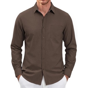 image:imagePJ PAUL JONES Mens Long Sleeve Button Down Shirt Wrinkle Free Casual Untucked Dress Shirt Regular FitLight Coffee