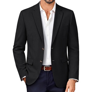 image:imagePJ PAUL JONES Blazer for Men Wool Blend Lightweight Herringbone Sport Coat Slim Fit Business Suit JacketsBlack