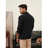 image:imagePJ PAUL JONES Mens Cable Knit Cardigan Button Down Dress Sweaters  Shawl VNeck Collar Business Casual Style Cozy Warm Knit Soft Stretch Material Fall Winter Layering Classic Vintage LookBlack