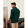 image:imagePJ PAUL JONES Mens Cable Knit Cardigan Button Down Dress Sweaters  Shawl VNeck Collar Business Casual Style Cozy Warm Knit Soft Stretch Material Fall Winter Layering Classic Vintage LookDark Green