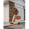 image:imagePJ PAUL JONES Mens Cable Knit Cardigan Button Down Dress Sweaters  Shawl VNeck Collar Business Casual Style Cozy Warm Knit Soft Stretch Material Fall Winter Layering Classic Vintage LookCamel