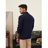 image:imagePJ PAUL JONES Mens Cable Knit Cardigan Button Down Dress Sweaters  Shawl VNeck Collar Business Casual Style Cozy Warm Knit Soft Stretch Material Fall Winter Layering Classic Vintage LookNavy Blue