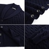 image:imagePJ PAUL JONES Mens Cable Knit Cardigan Button Down Dress Sweaters  Shawl VNeck Collar Business Casual Style Cozy Warm Knit Soft Stretch Material Fall Winter Layering Classic Vintage LookNavy Blue