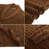 image:imagePJ PAUL JONES Mens Cable Knit Cardigan Button Down Dress Sweaters  Shawl VNeck Collar Business Casual Style Cozy Warm Knit Soft Stretch Material Fall Winter Layering Classic Vintage LookCamel