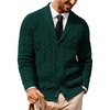 image:imagePJ PAUL JONES Mens Cable Knit Cardigan Button Down Dress Sweaters  Shawl VNeck Collar Business Casual Style Cozy Warm Knit Soft Stretch Material Fall Winter Layering Classic Vintage LookDark Green