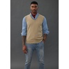 image:imagePJ PAUL JONES Mens Sweater Vest Wool Knit Pullover Vests Casual  Contrast Vneck Collar Ribbed Hem Regular Fit Sleeveless Lightweight Solid Color Soft Cozy Basic Versatile DurableLight Tan