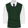 image:imagePJ PAUL JONES Mens Sweater Vest Wool Knit Pullover Vests Casual  Contrast Vneck Collar Ribbed Hem Regular Fit Sleeveless Lightweight Solid Color Soft Cozy Basic Versatile DurableGreen