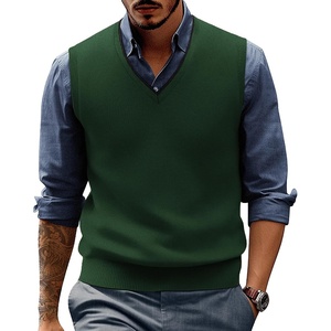 image:imagePJ PAUL JONES Mens Sweater Vest Wool Knit Pullover Vests Casual  Contrast Vneck Collar Ribbed Hem Regular Fit Sleeveless Lightweight Solid Color Soft Cozy Basic Versatile DurableGreen