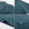 image:imagePJ Jones Mens Sweaters Casual Waffle Pullover Sweater Button Crewneck Textured Knit Henley SweatersAqua Green