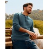image:imagePJ Jones Mens Sweaters Casual Waffle Pullover Sweater Button Crewneck Textured Knit Henley SweatersAqua Green