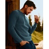 image:imagePJ Jones Mens Sweaters Casual Waffle Pullover Sweater Button Crewneck Textured Knit Henley SweatersAqua Green