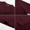 image:imagePJ Jones Mens Sweaters Casual Waffle Pullover Sweater Button Crewneck Textured Knit Henley SweatersBurgundy