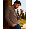 image:imagePJ Jones Mens Sweaters Casual Waffle Pullover Sweater Button Crewneck Textured Knit Henley SweatersCamel