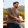 image:imagePJ Jones Mens Sweaters Casual Waffle Pullover Sweater Button Crewneck Textured Knit Henley SweatersCamel