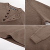 image:imagePJ Jones Mens Sweaters Casual Waffle Pullover Sweater Button Crewneck Textured Knit Henley SweatersCamel
