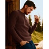 image:imagePJ Jones Mens Sweaters Casual Waffle Pullover Sweater Button Crewneck Textured Knit Henley SweatersCoffee