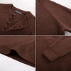 image:imagePJ Jones Mens Sweaters Casual Waffle Pullover Sweater Button Crewneck Textured Knit Henley SweatersCoffee
