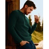 image:imagePJ Jones Mens Sweaters Casual Waffle Pullover Sweater Button Crewneck Textured Knit Henley SweatersDark Green