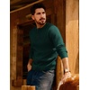 image:imagePJ Jones Mens Sweaters Casual Waffle Pullover Sweater Button Crewneck Textured Knit Henley SweatersDark Green