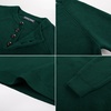 image:imagePJ Jones Mens Sweaters Casual Waffle Pullover Sweater Button Crewneck Textured Knit Henley SweatersDark Green