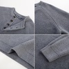 image:imagePJ Jones Mens Sweaters Casual Waffle Pullover Sweater Button Crewneck Textured Knit Henley SweatersDark Grey