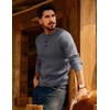 image:imagePJ Jones Mens Sweaters Casual Waffle Pullover Sweater Button Crewneck Textured Knit Henley SweatersDark Grey