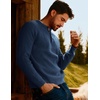 image:imagePJ Jones Mens Sweaters Casual Waffle Pullover Sweater Button Crewneck Textured Knit Henley SweatersDenim Blue