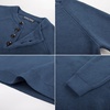image:imagePJ Jones Mens Sweaters Casual Waffle Pullover Sweater Button Crewneck Textured Knit Henley SweatersDenim Blue