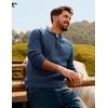 image:imagePJ Jones Mens Sweaters Casual Waffle Pullover Sweater Button Crewneck Textured Knit Henley SweatersDenim Blue