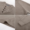 image:imagePJ Jones Mens Sweaters Casual Waffle Pullover Sweater Button Crewneck Textured Knit Henley SweatersKhaki