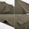 image:imagePJ Jones Mens Sweaters Casual Waffle Pullover Sweater Button Crewneck Textured Knit Henley SweatersKhaki Green