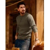image:imagePJ Jones Mens Sweaters Casual Waffle Pullover Sweater Button Crewneck Textured Knit Henley SweatersKhaki Green