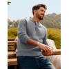 image:imagePJ Jones Mens Sweaters Casual Waffle Pullover Sweater Button Crewneck Textured Knit Henley SweatersLight Grey