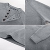 image:imagePJ Jones Mens Sweaters Casual Waffle Pullover Sweater Button Crewneck Textured Knit Henley SweatersLight Grey