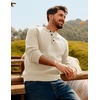 image:imagePJ Jones Mens Sweaters Casual Waffle Pullover Sweater Button Crewneck Textured Knit Henley SweatersWhite