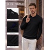 image:imagePJ PAUL JONES Mens Knit Polo Shirt Lightweight Textured Sweater  Polo Sweaters Long Sleeve Collared Regular Fit Fall and Winter Suit for Daily Casual Business Work GolfBlack