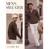 image:imagePJ PAUL JONES Mens Knit Polo Shirt Lightweight Textured Sweater  Polo Sweaters Long Sleeve Collared Regular Fit Fall and Winter Suit for Daily Casual Business Work GolfCoffee