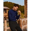 image:imagePJ PAUL JONES Mens Mock Neck Sweater Lightweight Sweaters  Mock Turtleneckknitted Lightweight and stretchy Basic and thermalRibbed cuff and hemsFall and Winter layeredNavy Blue