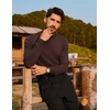 image:imagePJ PAUL JONES Mens Mock Neck Sweater Lightweight Sweaters  Mock Turtleneckknitted Lightweight and stretchy Basic and thermalRibbed cuff and hemsFall and Winter layeredCoffee