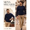image:imagePJ PAUL JONES Mens Pullover Sweater Casual Crewneck Knit Sweaters  Lightweight Long Sleeve Soft Knitted Textured Regular Fit Warm Stretchy Breathable Fall and Winter Business DaliyNavy Blue