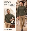 image:imagePJ PAUL JONES Mens Pullover Sweater Casual Crewneck Knit Sweaters  Lightweight Long Sleeve Soft Knitted Textured Regular Fit Warm Stretchy Breathable Fall and Winter Business DaliyGreen