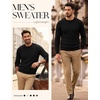 image:imagePJ PAUL JONES Mens Pullover Sweater Casual Crewneck Knit Sweaters  Lightweight Long Sleeve Soft Knitted Textured Regular Fit Warm Stretchy Breathable Fall and Winter Business DaliyBlack