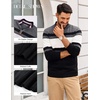 image:imagePJ PAUL JONES Mens Quarter Zip Pullover Sweater  14 ZipMock Neck Long Sleeve Sweaters Lightweight Soft Tops Business Casual Work Office Outfits Fall Winter 2026 ClothesBlack Dark Grey