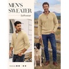 image:imagePJ PAUL JONES Mens Quarter Zip Sweaters Knit Pullover  14 Zip Mock Neck Long Sleeve Mediumweight Textured Regular fit Fall and Winter Suit for Business Casual WorkApricot